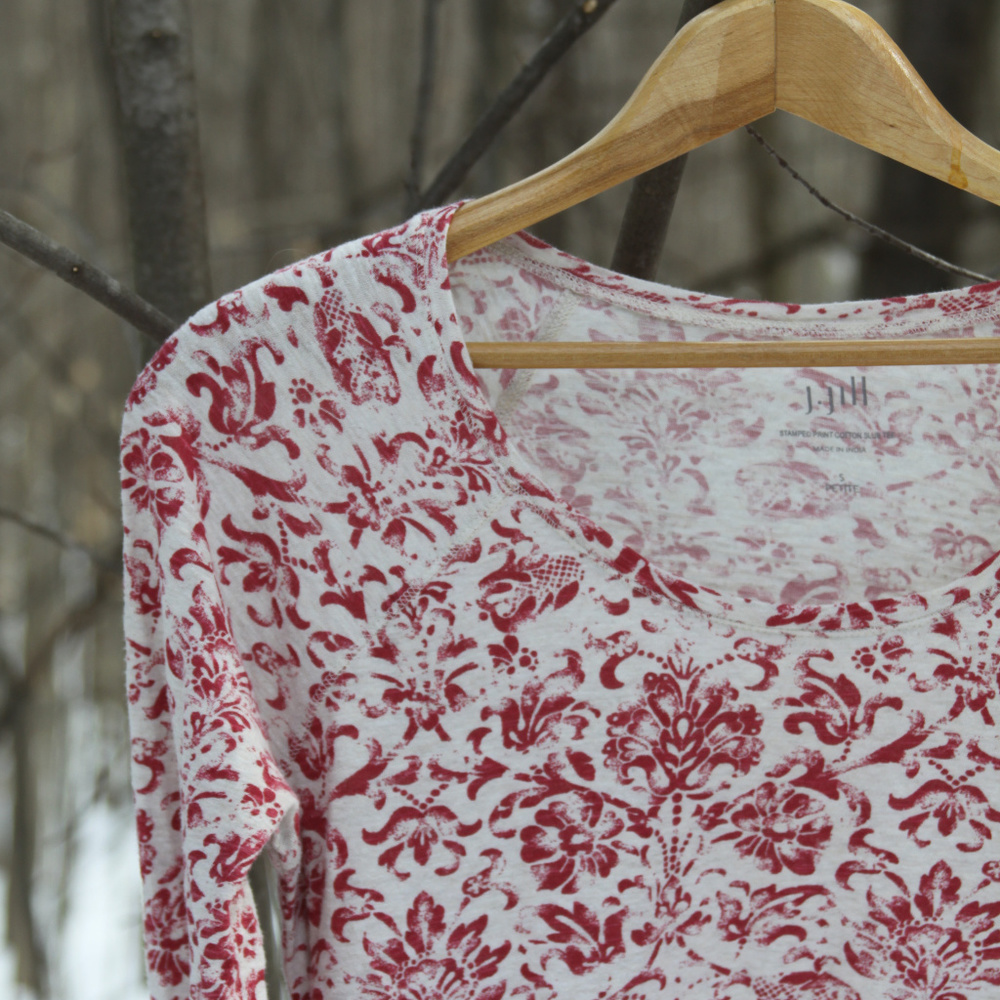 Stamped print LS t-shirt - 100% Cotton